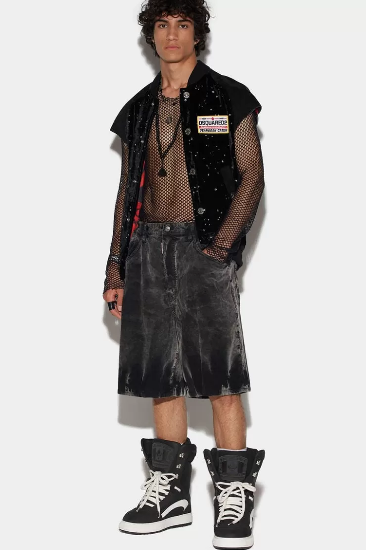 Dsquared2 Acid Cord Wash Surfer Denim Shorts>Uomo Pantaloni Corti