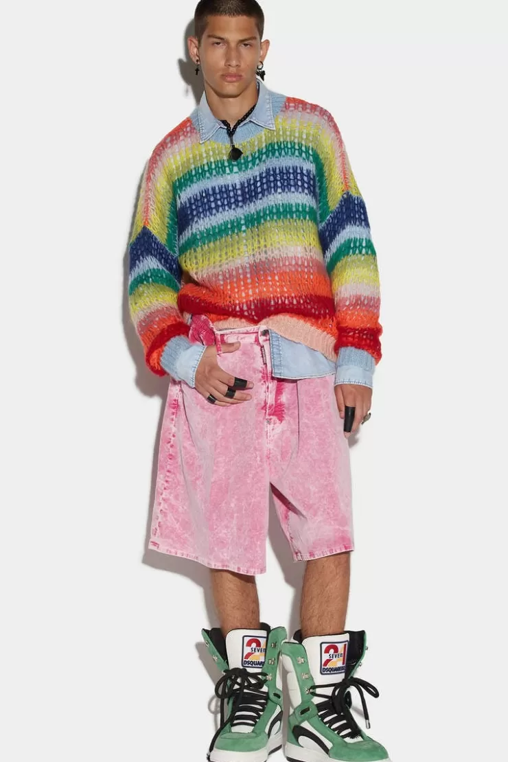Dsquared2 Acid Cord Wash Surfer Denim Shorts>Uomo Pantaloni Corti