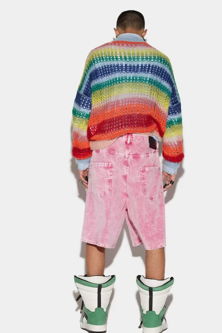 Dsquared2 Acid Cord Wash Surfer Denim Shorts>Uomo Pantaloni Corti