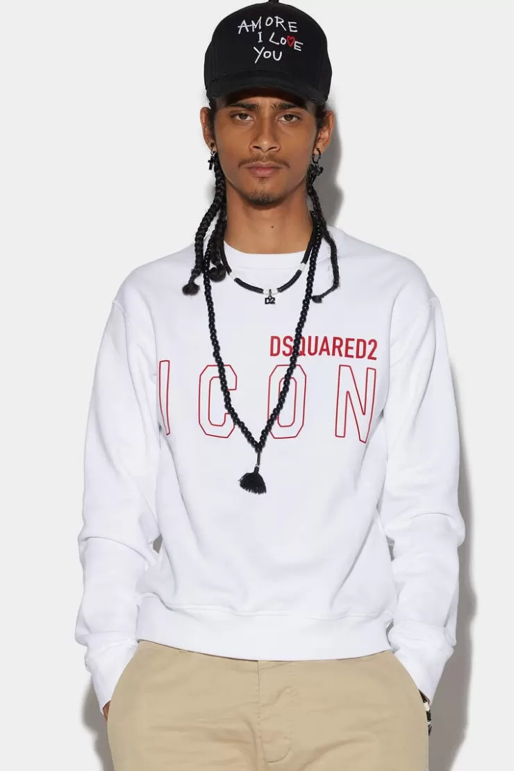 Dsquared2 Be Icon Outline Sweatshirt>Uomo Felpe