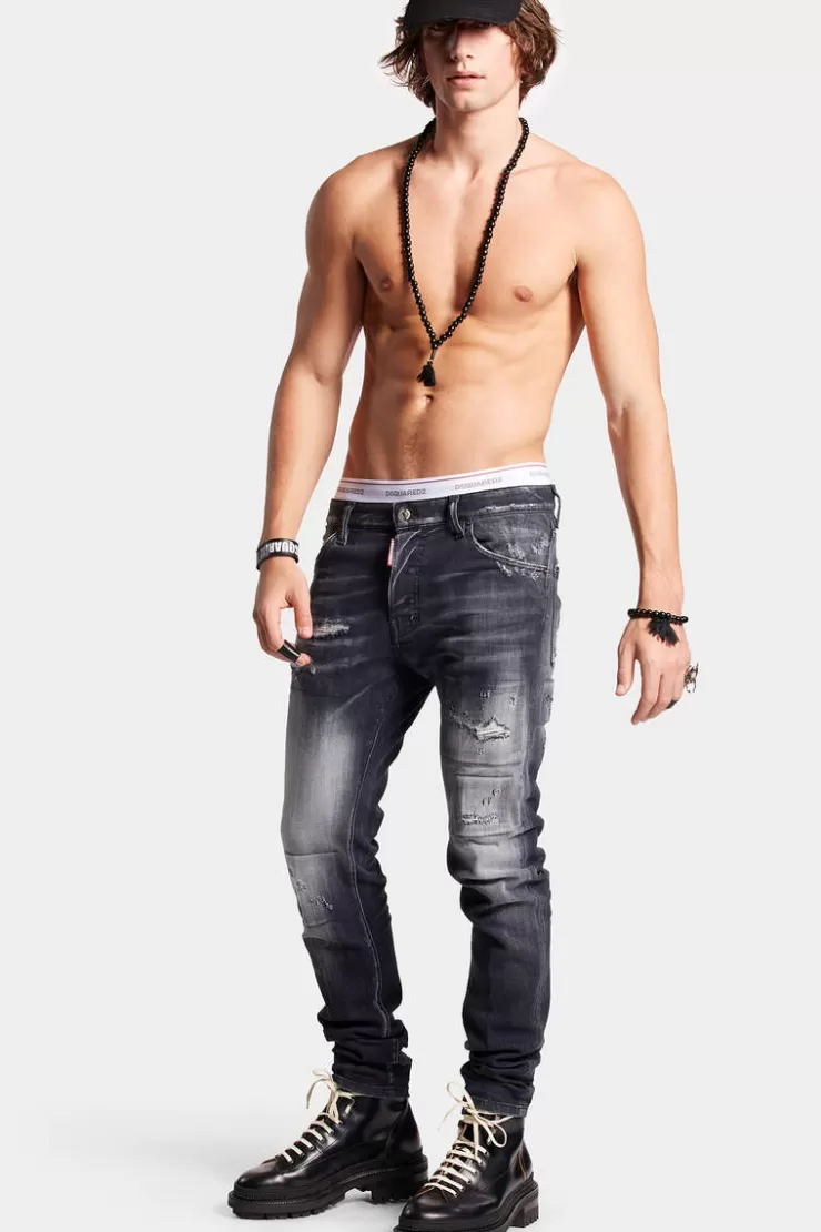 Dsquared2 Black Slash Wash Cool Guy Jeans>Uomo Jeans