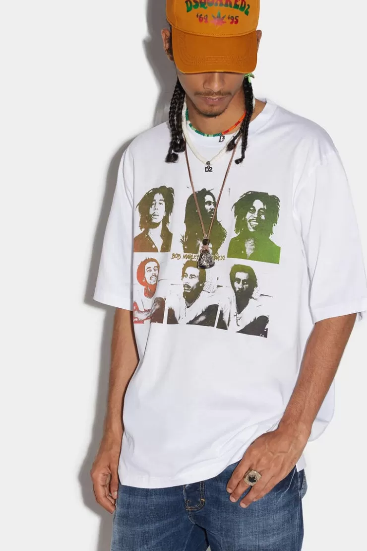 Dsquared2 Bob Marley Postcards Skater T-Shirt>Uomo T-Shirt & Polo