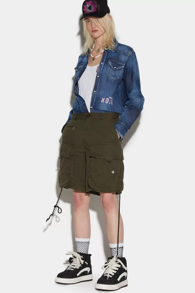 Dsquared2 Cargo Baggy Shorts>Donna Pantaloni Corti