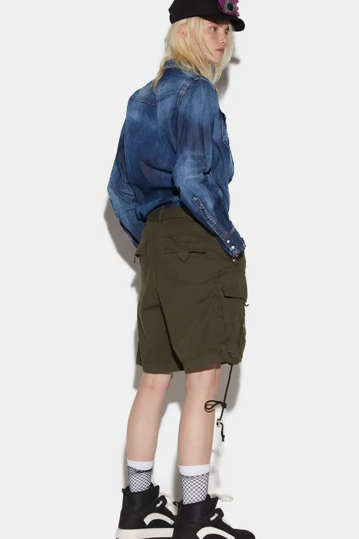 Dsquared2 Cargo Baggy Shorts>Donna Pantaloni Corti