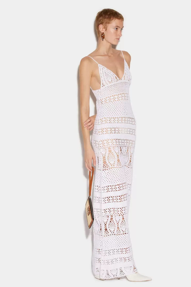 Dsquared2 Crochet Long Dress>Donna Vestiti E Tute