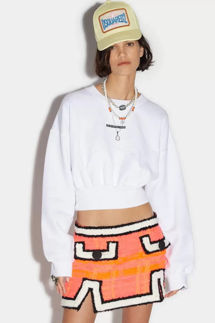 Dsquared2 Cropped Sweatshirt>Donna Felpe