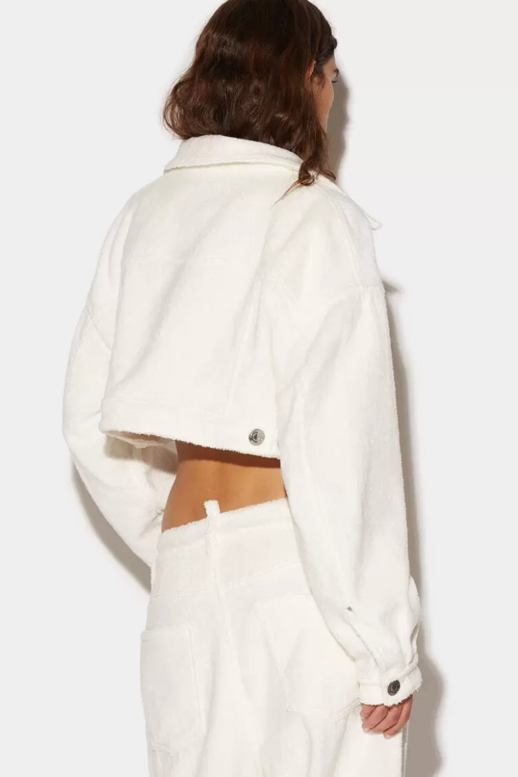 Dsquared2 Cropped Towel Jacket>Donna Cappotti & Giubbotti