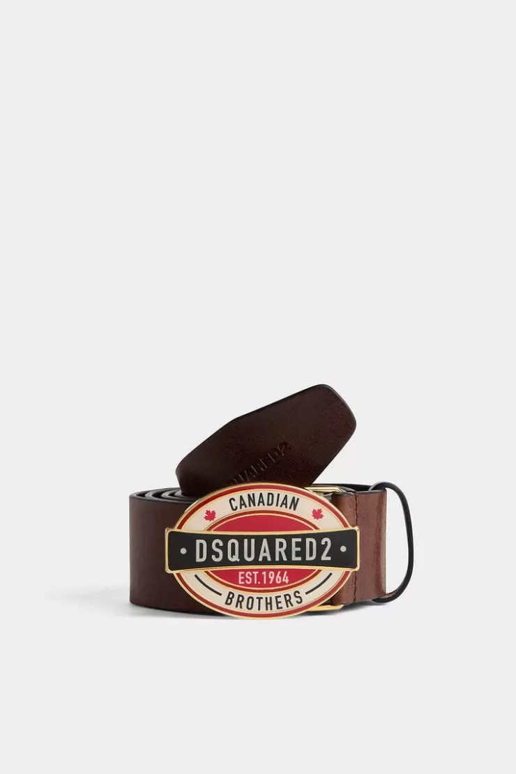 Dsquared2 D2 Canadian Brothers Plaque Belt>Uomo Cinture