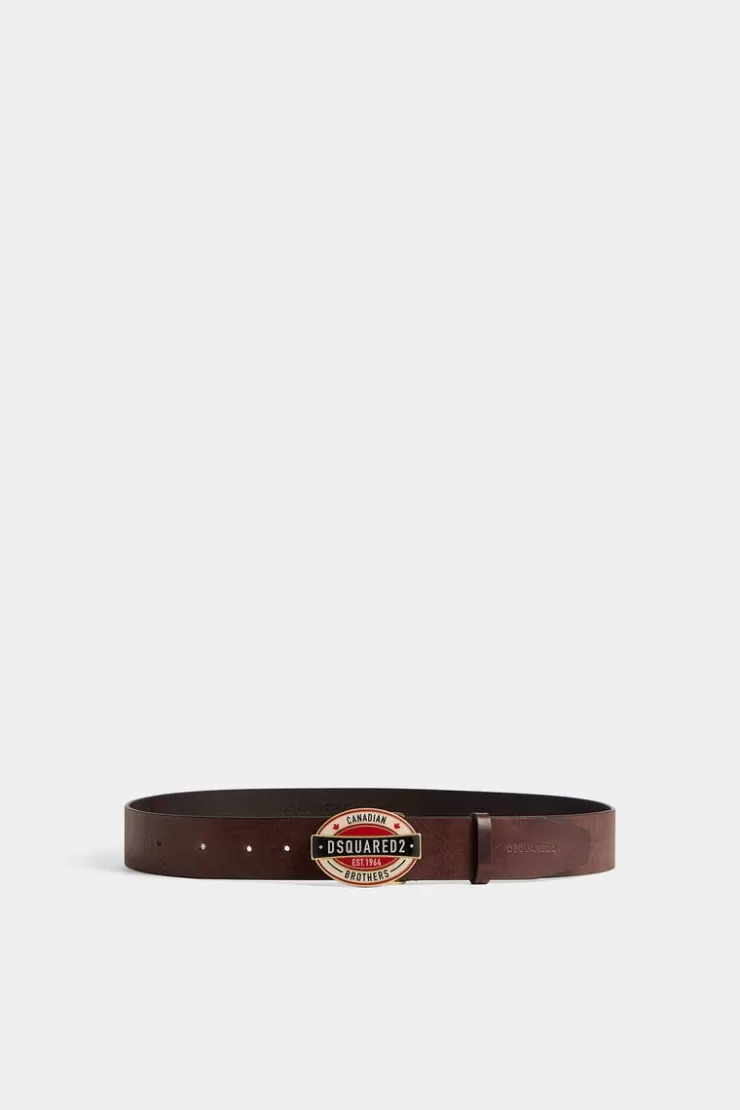 Dsquared2 D2 Canadian Brothers Plaque Belt>Uomo Cinture