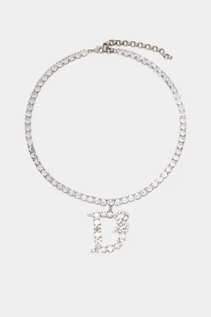 Dsquared2 D2 Crystal Statement Necklace>Donna Gioielli