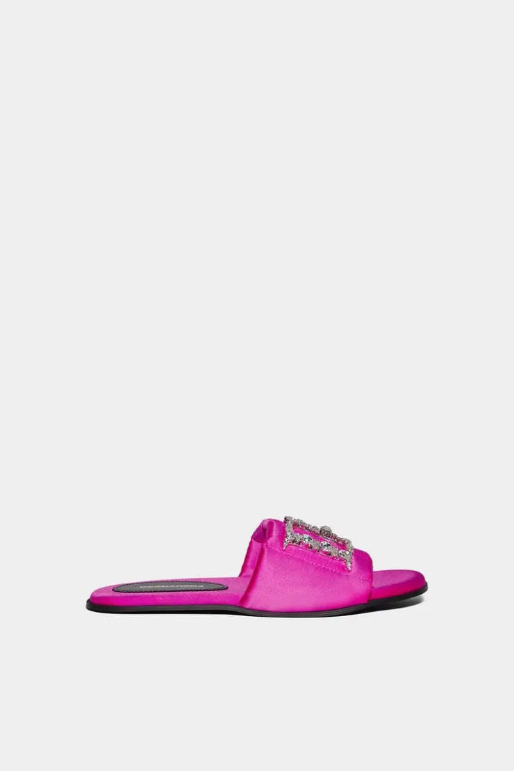 Dsquared2 D2 Crystal Statement Sandals>Donna Slides