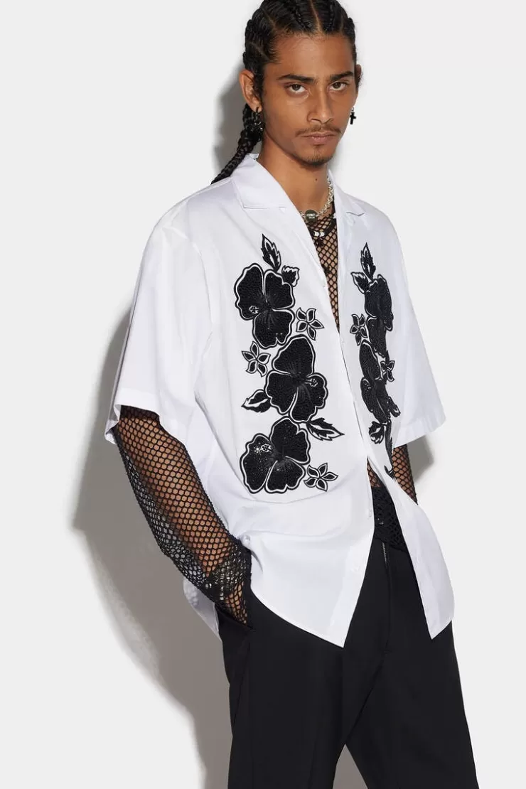 Dsquared2 D2 Goth Flower Bowling Dropped Shirt>Uomo Camicie