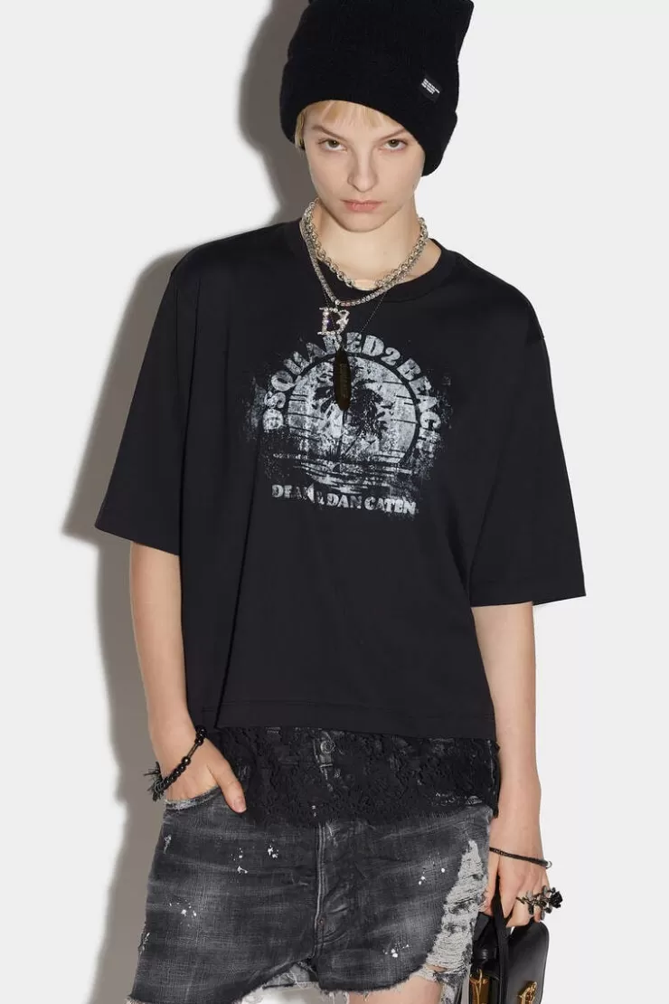 Dsquared2 D2 Gothsunset Lace T-Shirt>Donna Top & T-Shirt