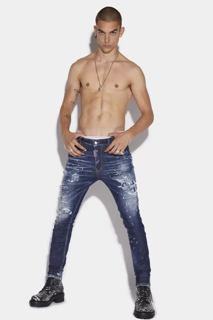 Dsquared2 Dark Ripped Bleach Wash Super Twinky Jeans>Uomo Jeans