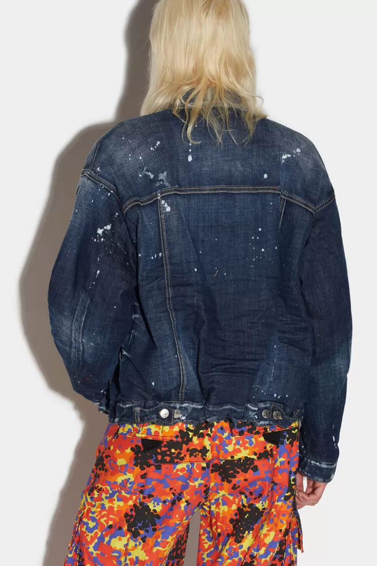 Dsquared2 Dark Ripped Wash Reversible Mix Jacket>Donna Cappotti & Giubbotti