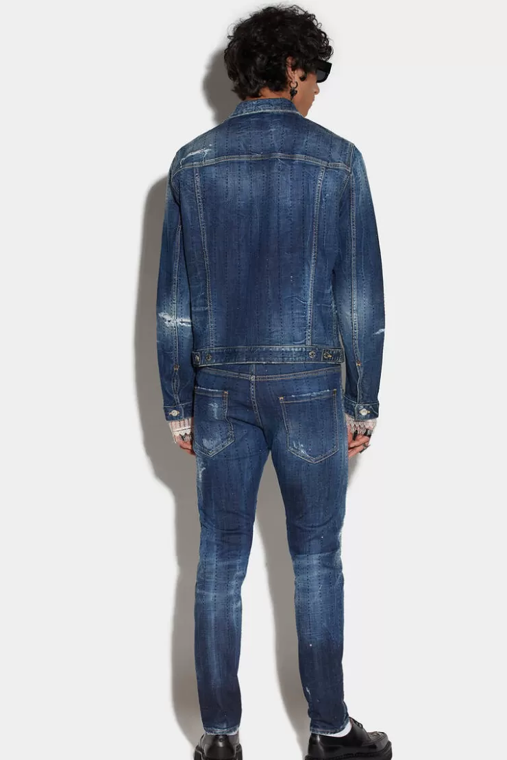 Dsquared2 Dark Sparkle Wash Skater Jeans>Uomo Jeans