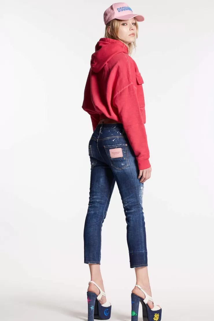 Dsquared2 Dark Spotted Wash Cool Girl Cropped Jeans>Donna Jeans