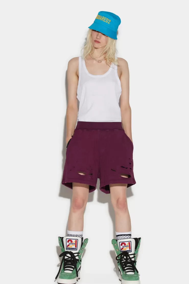 Dsquared2 Destroyed Arnold Shorts>Donna Pantaloni Corti