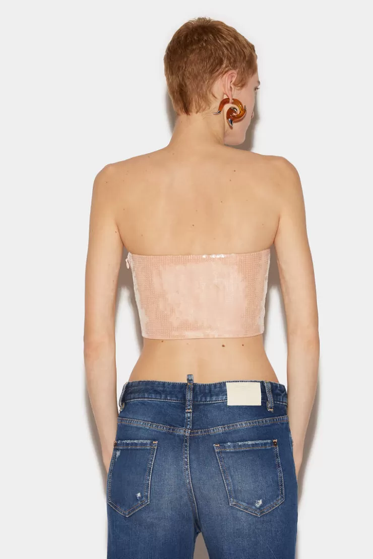 Dsquared2 Disco Sequin Tube Top>Donna Top & T-Shirt