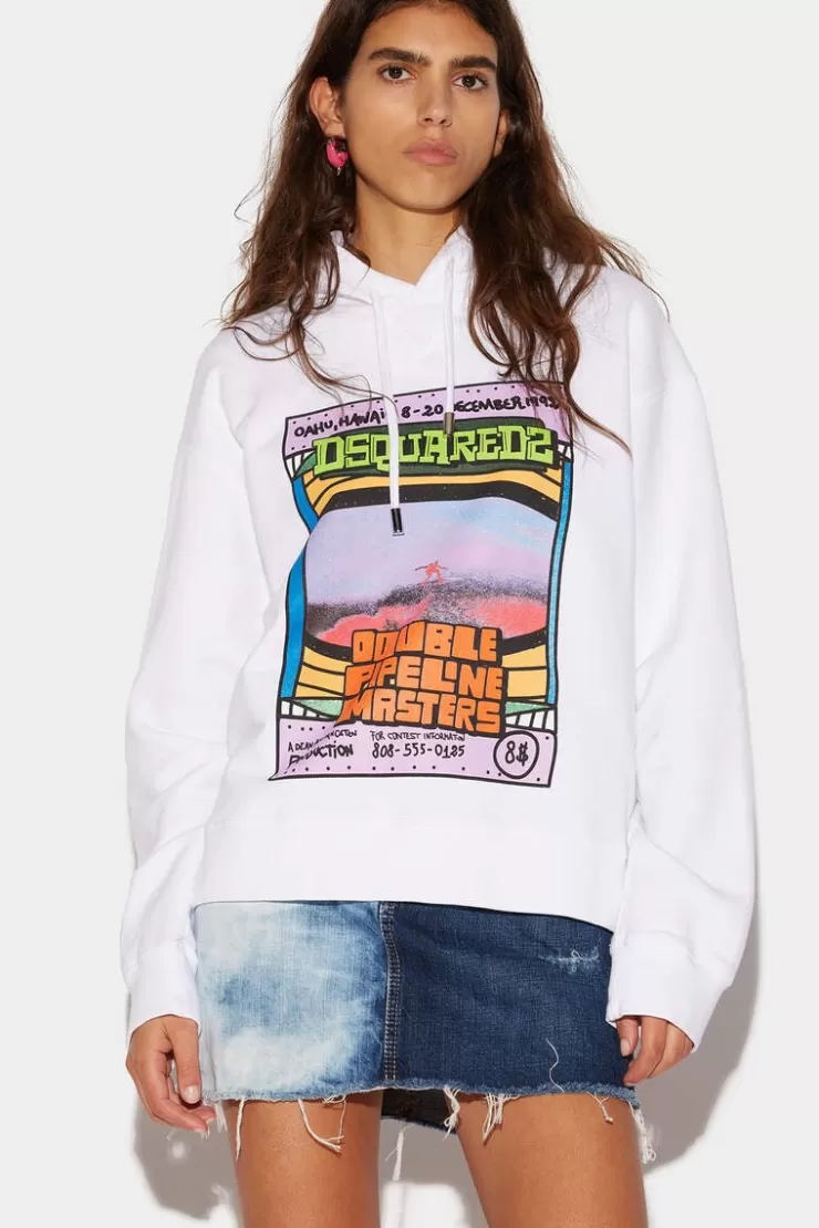 Dsquared2 Double Pipeline Cool Hoodie>Donna Felpe