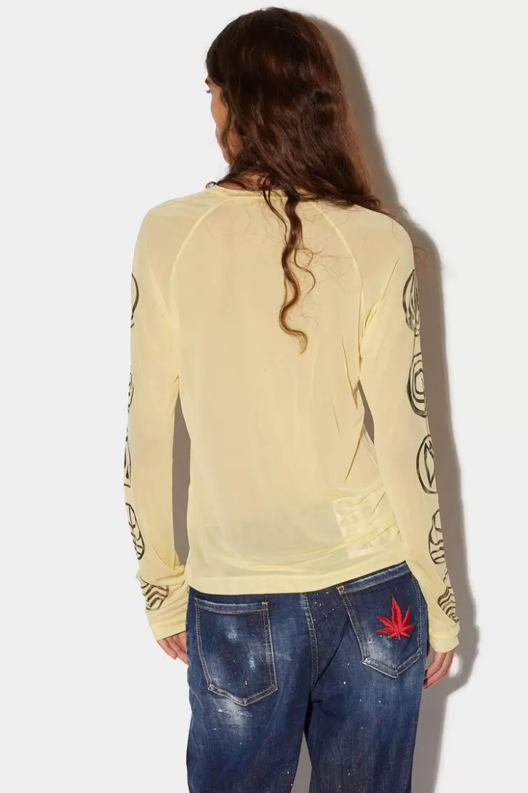 Dsquared2 Dsq2 Surf Club Longsleeves T-Shirt>Donna Top & T-Shirt