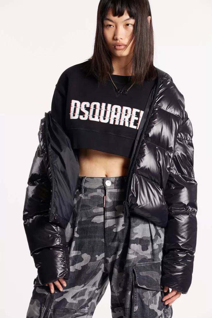 Dsquared2 Cropped Cool Sweatshirt>Donna Felpe