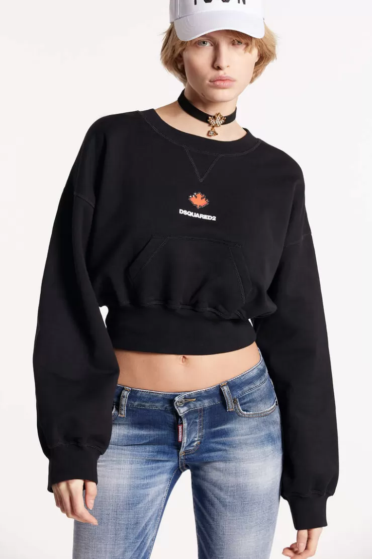 Dsquared2 Cropped Sweatshirt>Donna Felpe