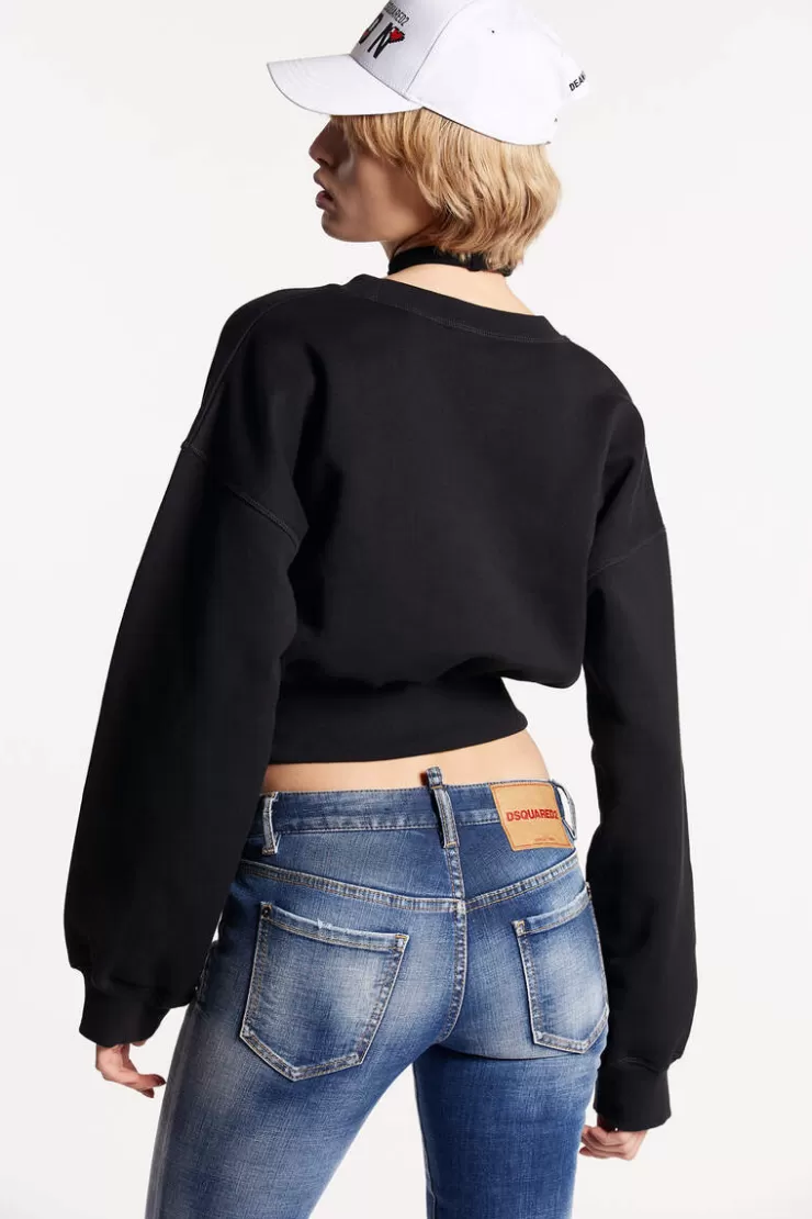 Dsquared2 Cropped Sweatshirt>Donna Felpe