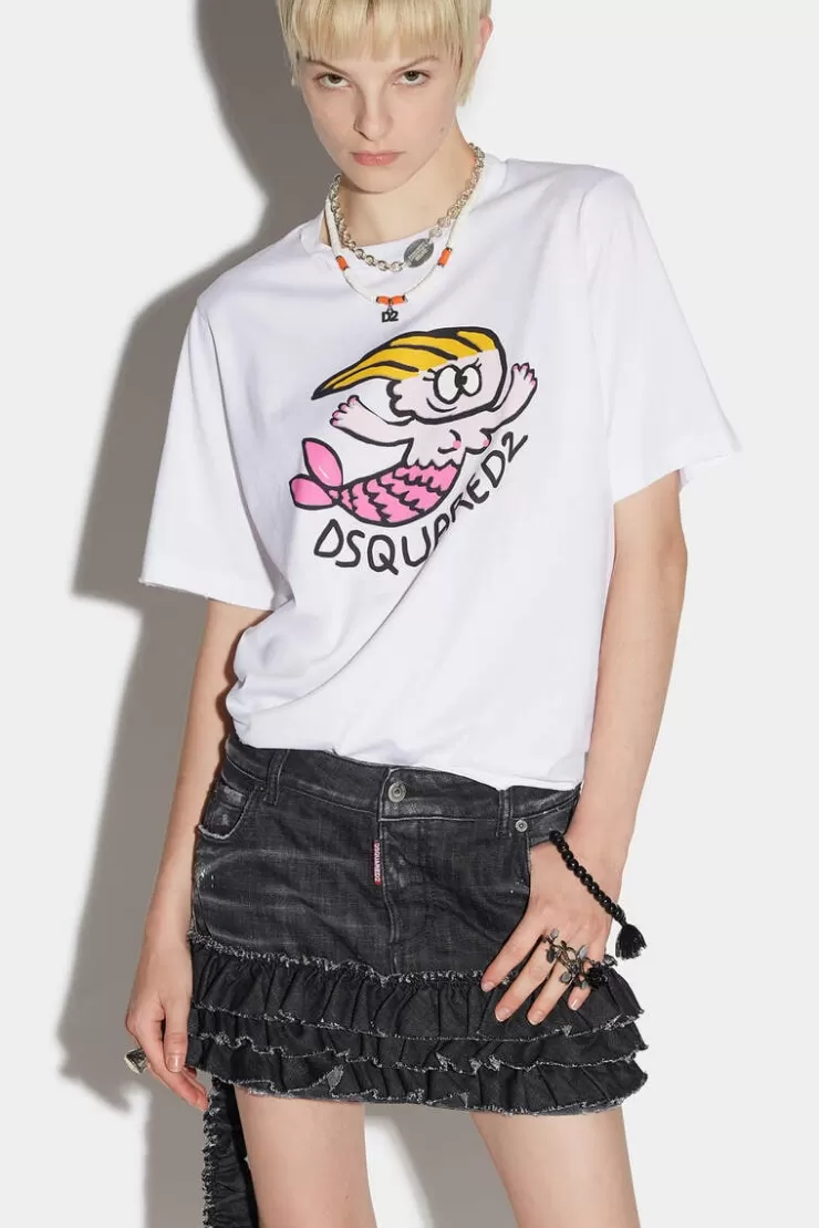 Dsquared2 Mermaid Easy T-Shirt>Donna Top & T-Shirt