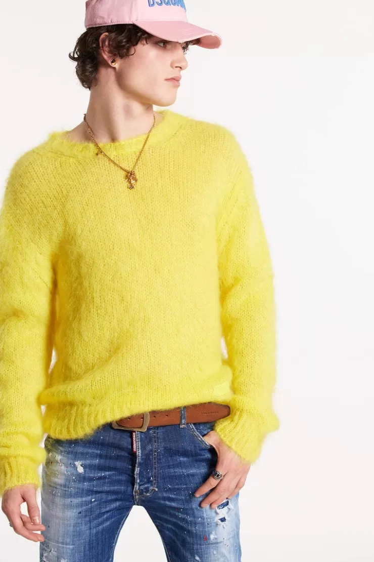 Dsquared2 Fuzzy Crewneck Knit>Uomo Maglieria