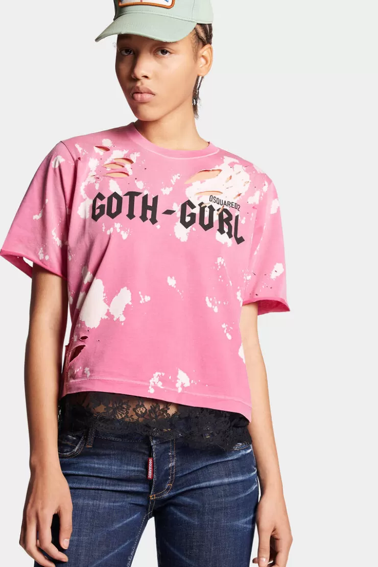 Dsquared2 Goth-Gurl Lace T-Shirt>Donna Top & T-Shirt