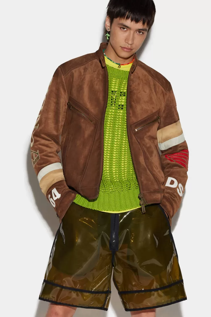 Dsquared2 Honda Leather Classic Jean Jacket>Uomo Cappotti & Giubbotti