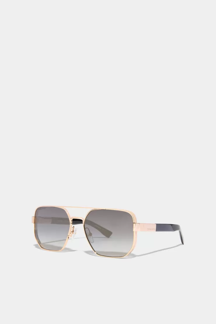 Dsquared2 Hype Gold Black Sunglasses>Uomo Occhiali