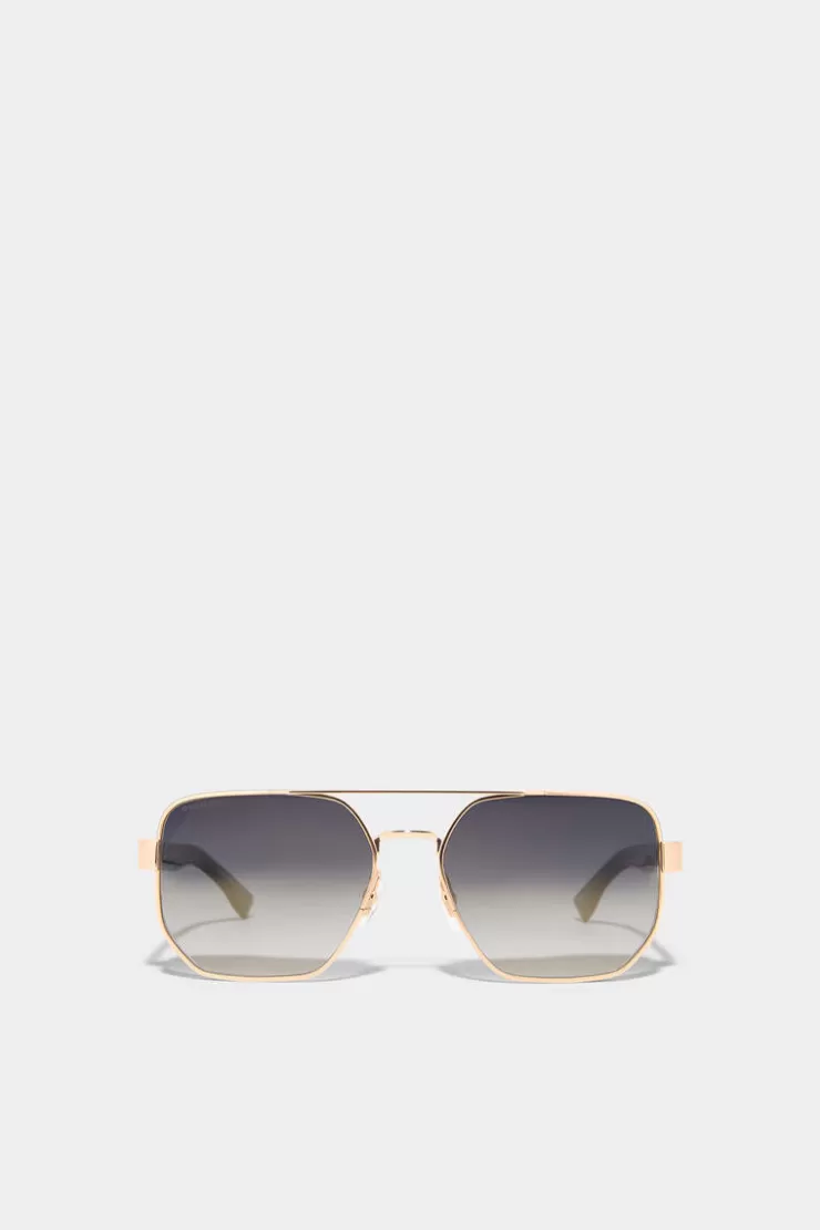 Dsquared2 Hype Gold Black Sunglasses>Uomo Occhiali