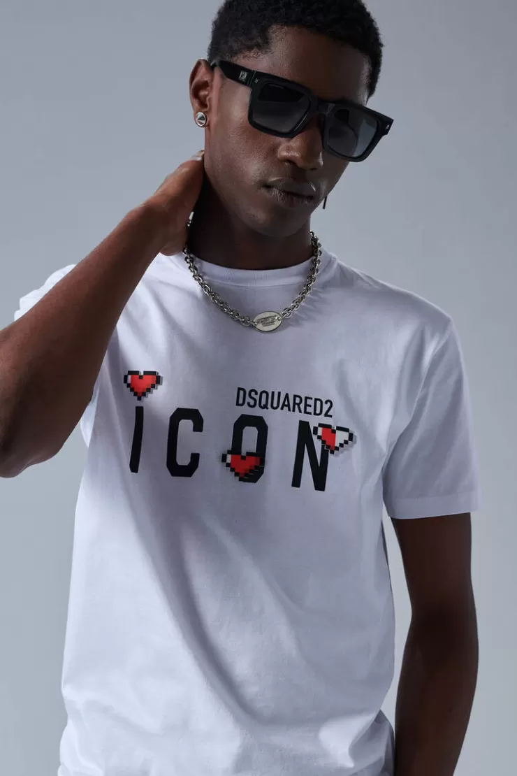 Dsquared2 Icon Heart Pixel Cool T-Shirt>Uomo T-Shirt & Polo