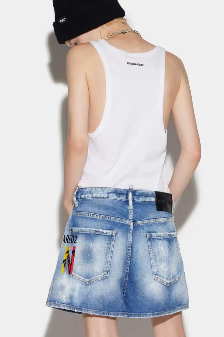 Dsquared2 Icon Sunset Baggy Shorts>Donna Pantaloni Corti