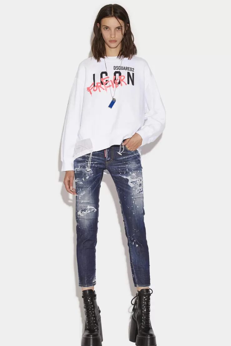 Dsquared2 Jennifer Cropped Denim Jeans>Donna Jeans