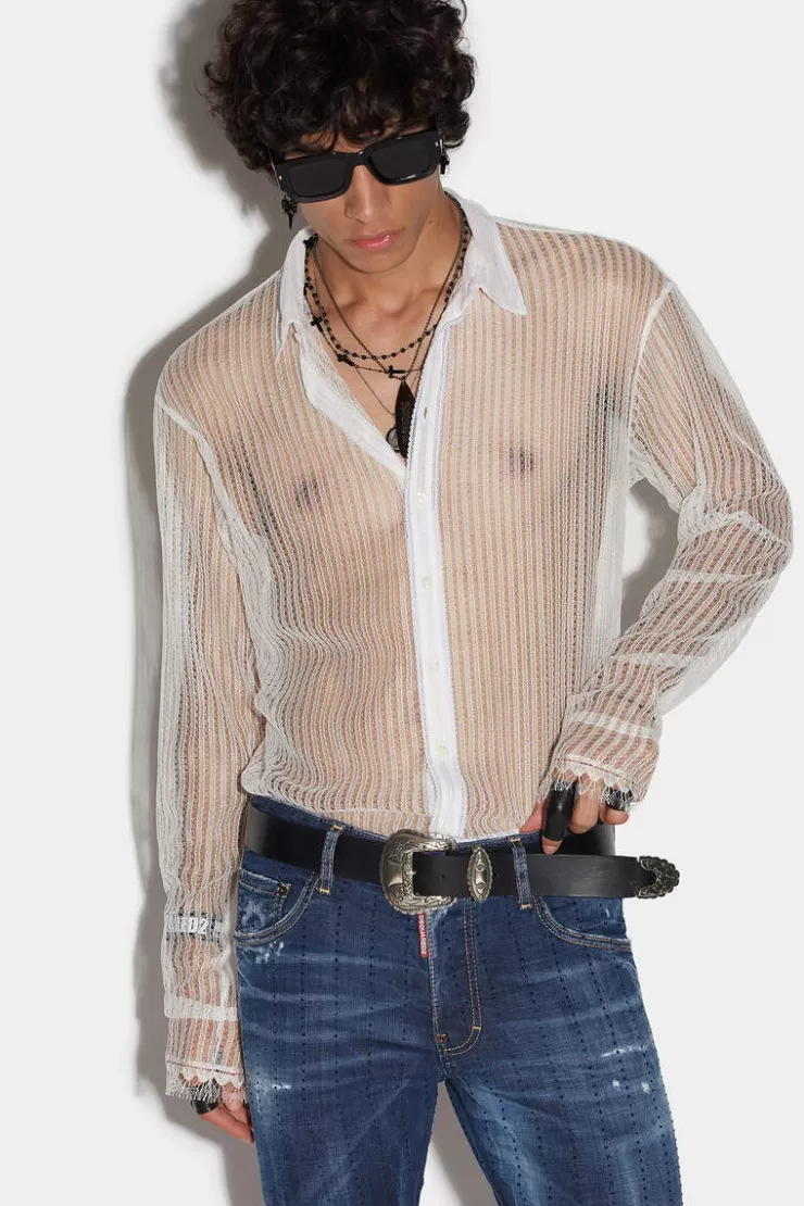 Dsquared2 Lace Dropped Shoulder Shirt>Uomo Camicie