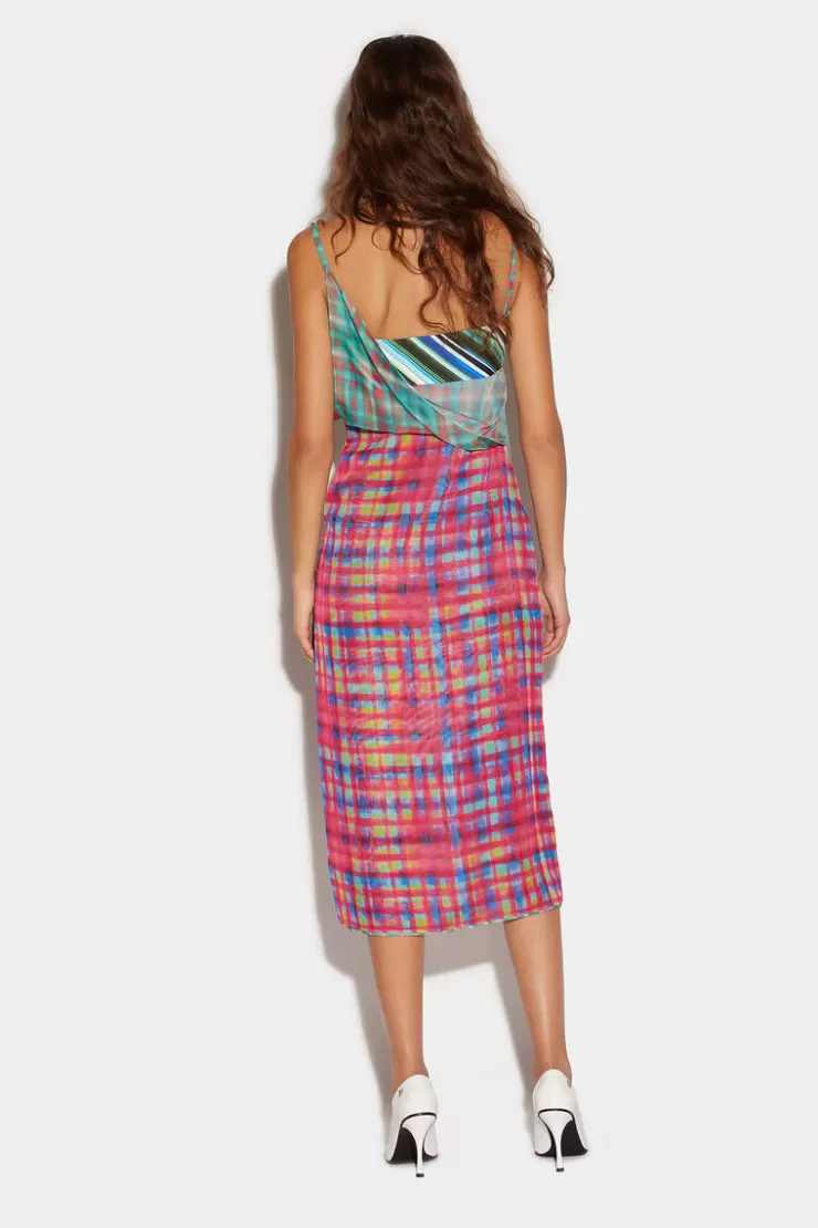 Dsquared2 Layered Cut-Out Midi Dress>Donna Vestiti E Tute
