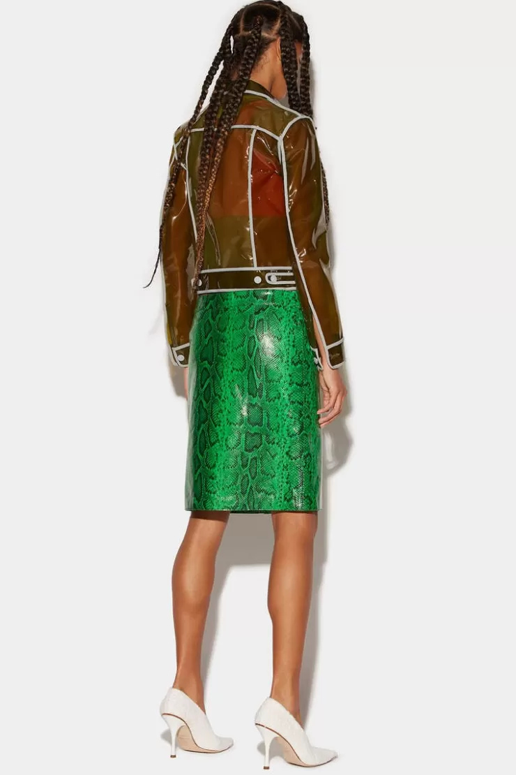 Dsquared2 Leatheer Low-Waist Python Print>Donna Gonne