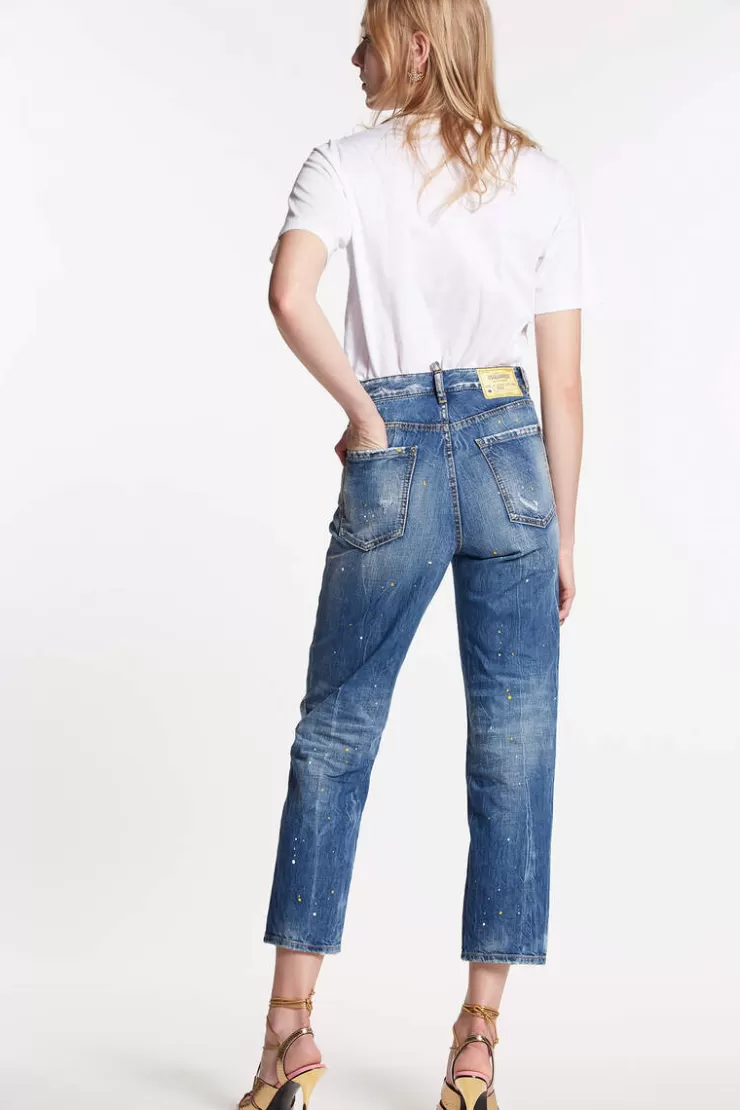 Dsquared2 Multicolor Waved Stripes Boston Jeans>Donna Jeans