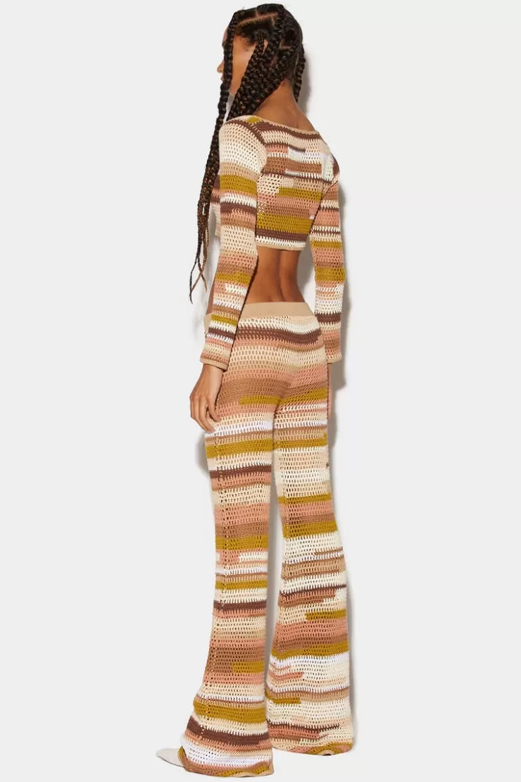 Dsquared2 Rainbow Flared Pants>Donna Pantaloni