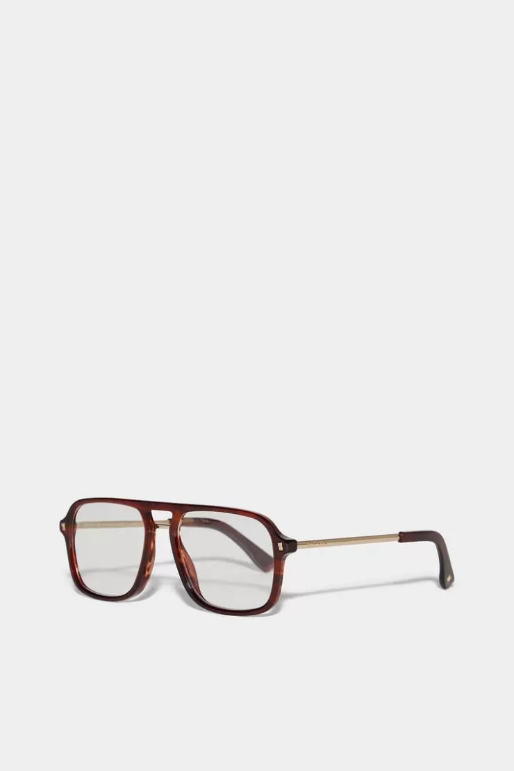 Dsquared2 Refined Brown Horn Optical Glasses>Uomo Occhiali