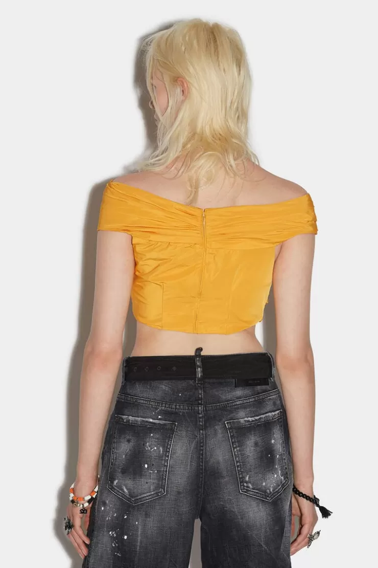 Dsquared2 Ruffled Crop Top>Donna Top & T-Shirt