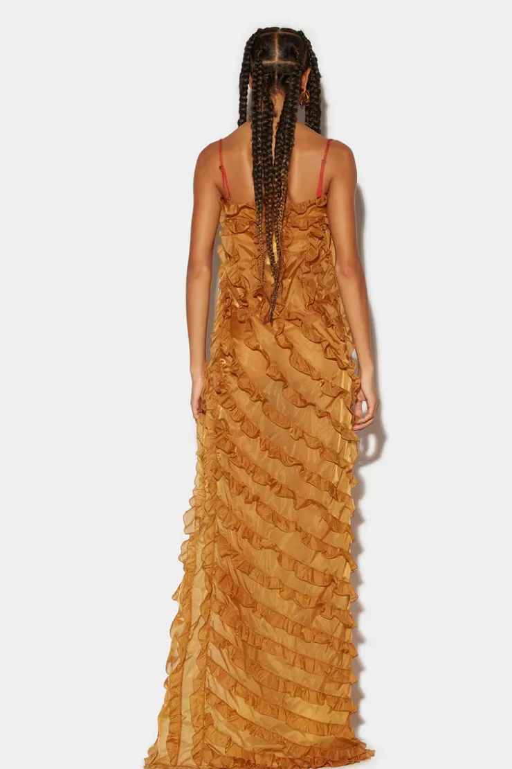 Dsquared2 Ruffled Cut-Out Gown Dress>Donna Vestiti E Tute