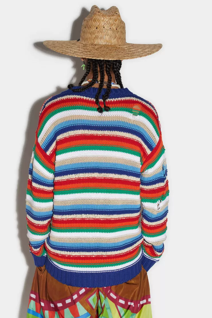 Dsquared2 Striped Destroy Sweater>Uomo Maglieria