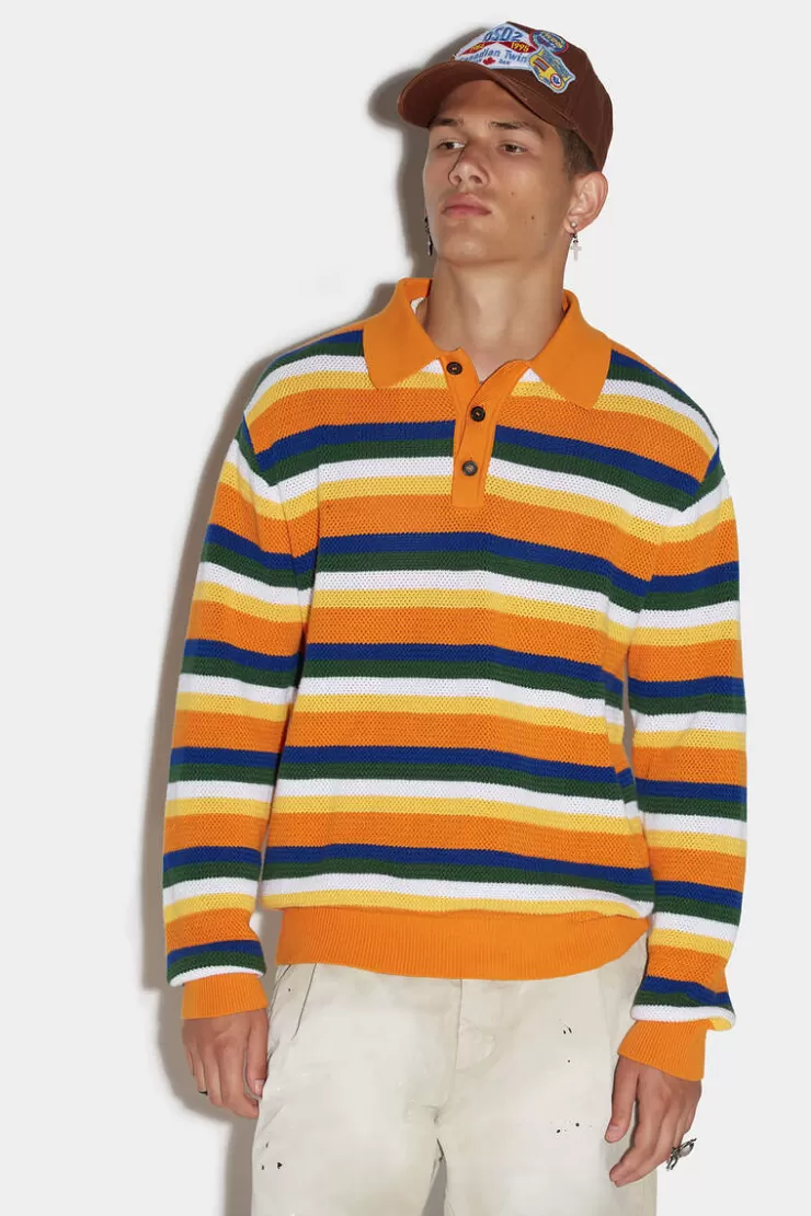 Dsquared2 Striped Polo>Uomo Maglieria